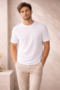 Anim Clothing® Signature Micro-Ribbed Essential Tee -Arctic White